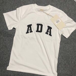 Adanola Retro ADA Logo Graphic T-shirt White Designer Cotton Tee size Medium